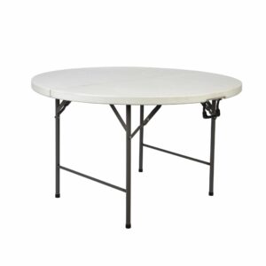 Кръгла градинска маса за кетъринг Fi 152cm – бяла, кутия