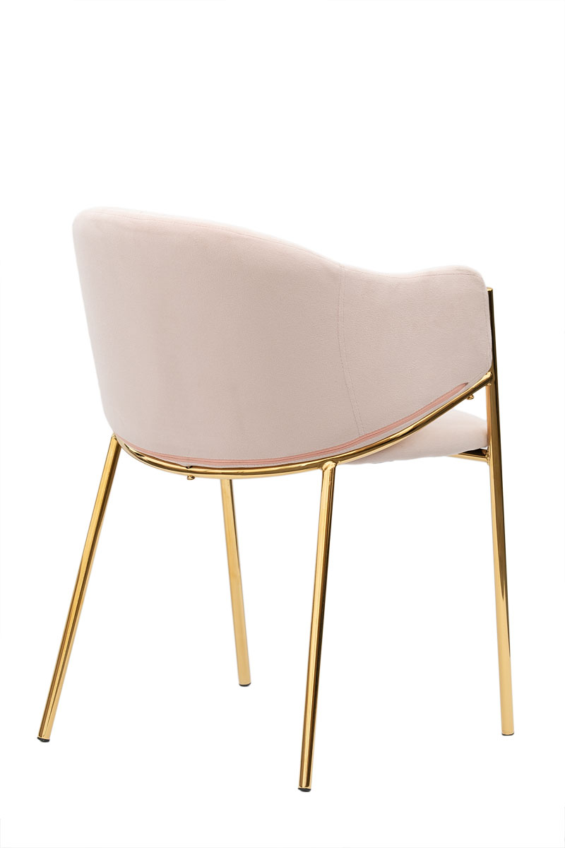 Велурен стол Glamour Velvet със златни крака – прахово розово - Image 6