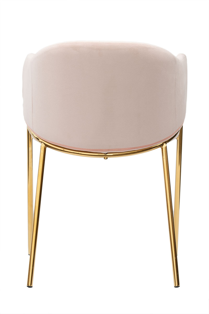 Велурен стол Glamour Velvet със златни крака – прахово розово - Image 7