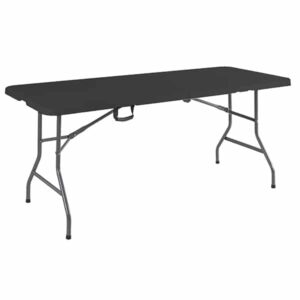 Градинска маса за кетъринг правоъгълна кутия 180x74cm черна Eco