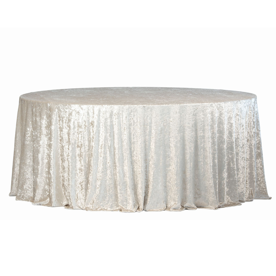 Кръгла покривка за маса от бежово кадифе Fi340cm Velvet