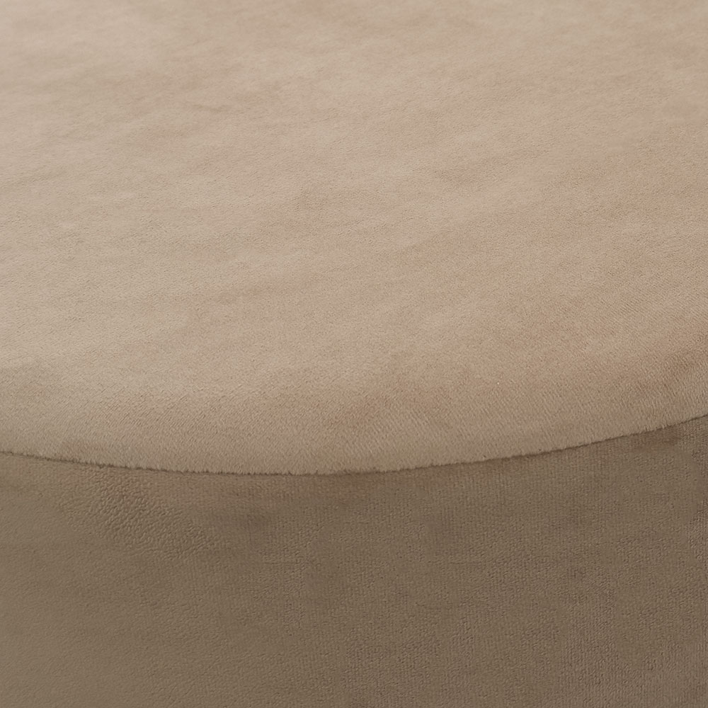 Тапицирана велурена табуретка за крака cappuccino Fi55cm - Image 4